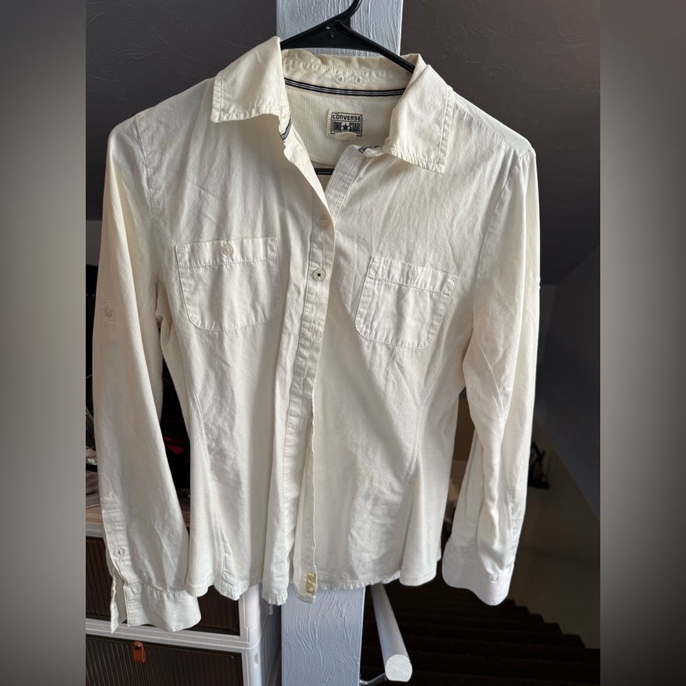 Vintage 90s Converse White Button-Up Shirt